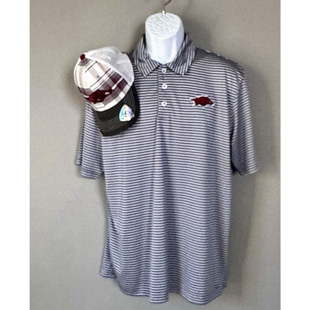 Arkansas Razorbacks Polo L + Hat Top Of The World Russell NCAA Bundle Men’s L